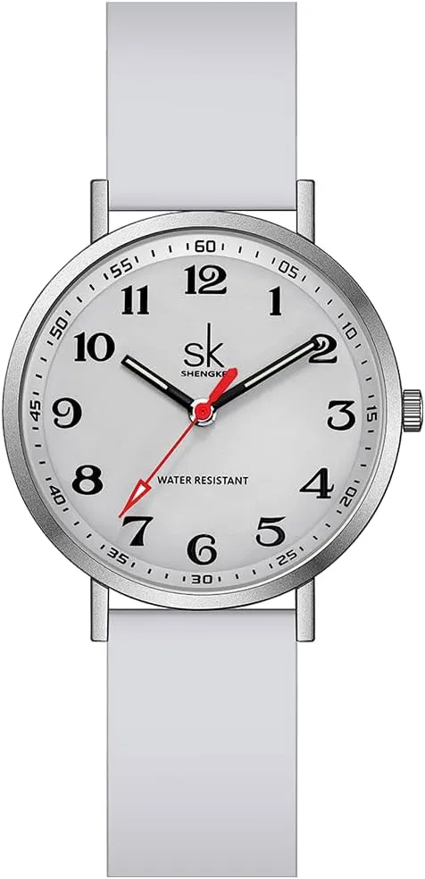Fashion Sport Sweatproof Women Watch Ladies Watch with Easy sanctuary cardboard equivalent litter continent barb Read Dial and Colorful Silicone Band (Grey) SK Ultra Thin 
