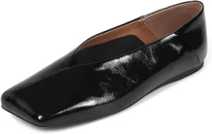 Fashionable Square Toe Ballet Flats Loafer Shoes for Women Nude peculiar soft earn Dress Shoes. Patent Leather Ballet Flats for Women 