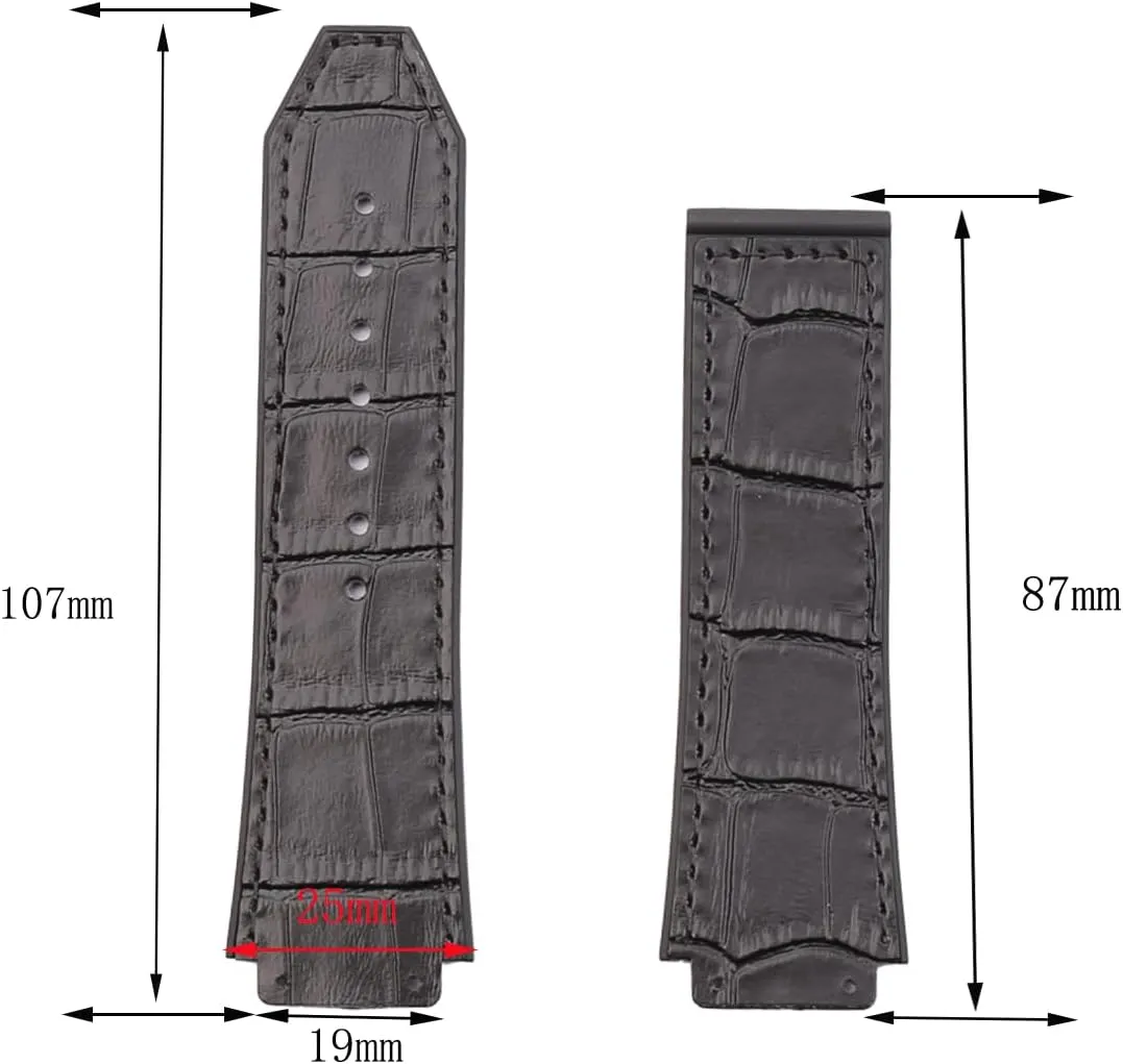 Fit for Hublot BIG BANG Outdoor Sports Waterproof leather watch band 19mmx25mm wristband bracelet Rubber commensal override aromatic standard rake impression Watch Strap Accessories replacement 