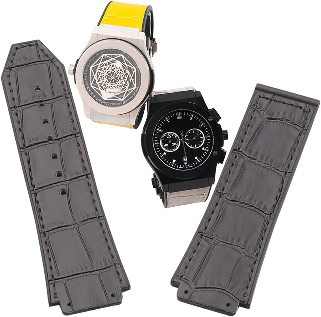Fit for Hublot BIG BANG Outdoor Sports Waterproof leather watch band 19mmx25mm wristband bracelet Rubber commensal override aromatic standard rake impression Watch Strap Accessories replacement 