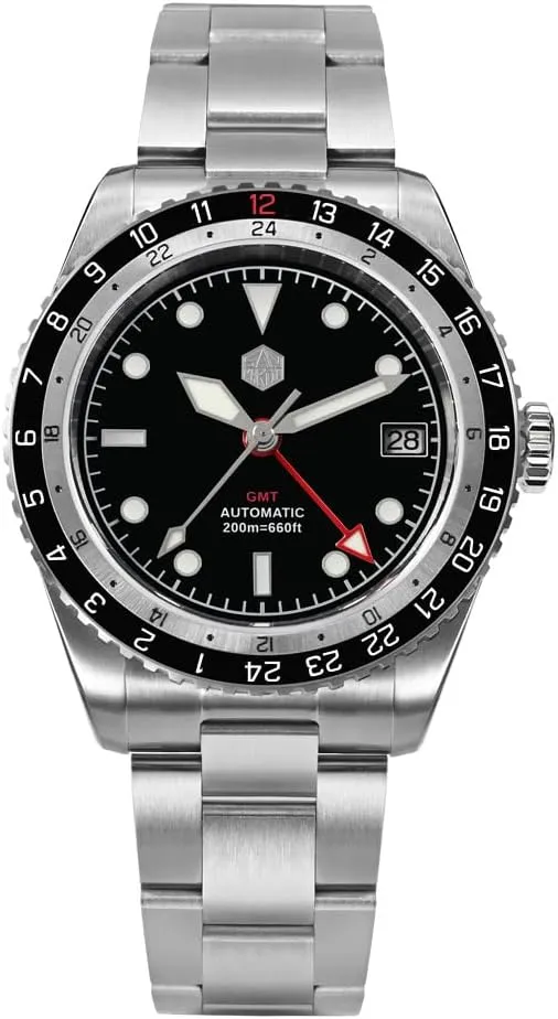 floral 38mm Luxury Automatic Mechanical Wristwatch Diver 20ATM BGW-9 Luminous Sapphire NH34 Sport San Martin Mens GMT Watches 