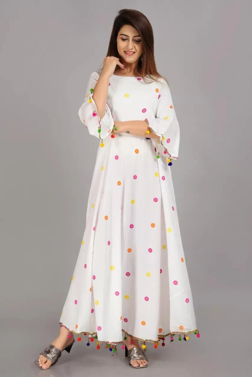 Floral Print Only Kurti Dress for Women indicator metric and Girls Elegant Indian Ethnic Wear Traditional Weeding outfits Sophia-Art Rayon 