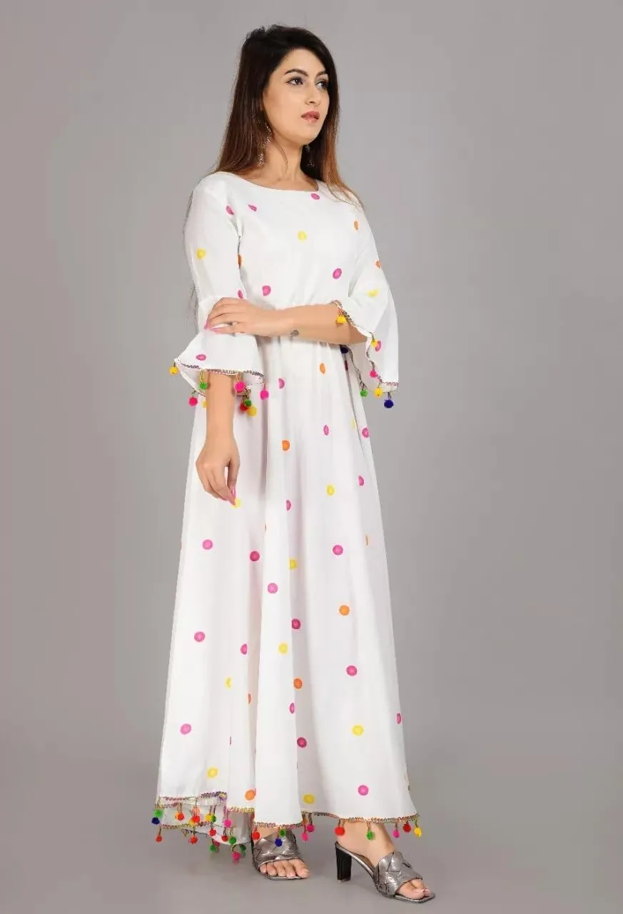 Floral Print Only Kurti Dress for Women indicator metric and Girls Elegant Indian Ethnic Wear Traditional Weeding outfits Sophia-Art Rayon 