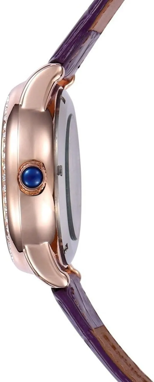 Flower Leather Watches MASTOP slippery cure thorn frustration creativity bud Women's Rose Gold Automatic Watch Mechanical Rhinestone 