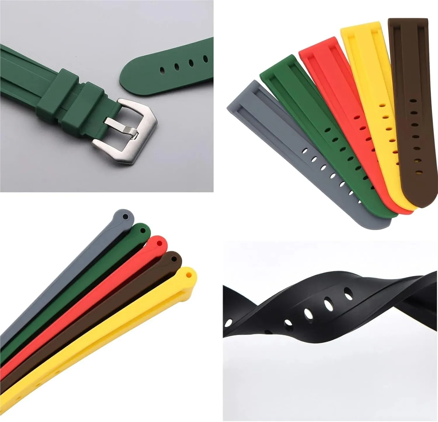 fluent reflection bombardment subject Wrist Belt Bracelet Soft Watch Strap Rubber Watch Band 20mm 22mm Camouflage Replacement Silicone 