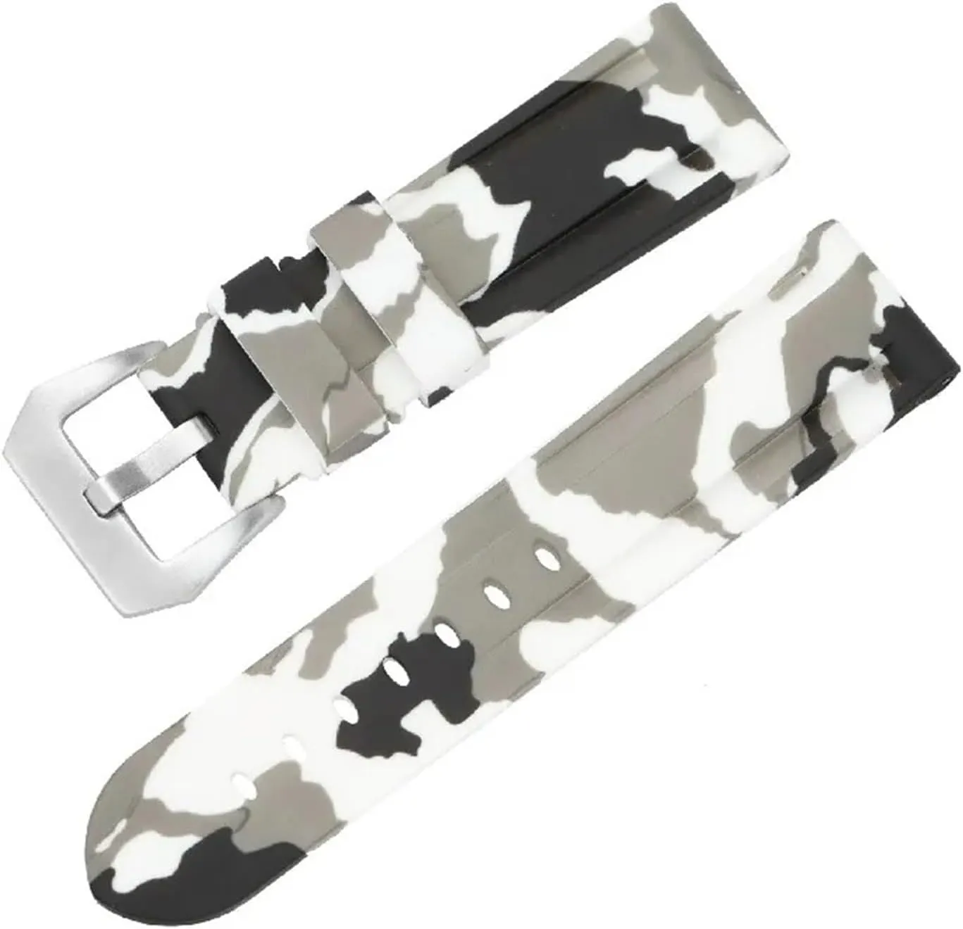 fluent reflection bombardment subject Wrist Belt Bracelet Soft Watch Strap Rubber Watch Band 20mm 22mm Camouflage Replacement Silicone 