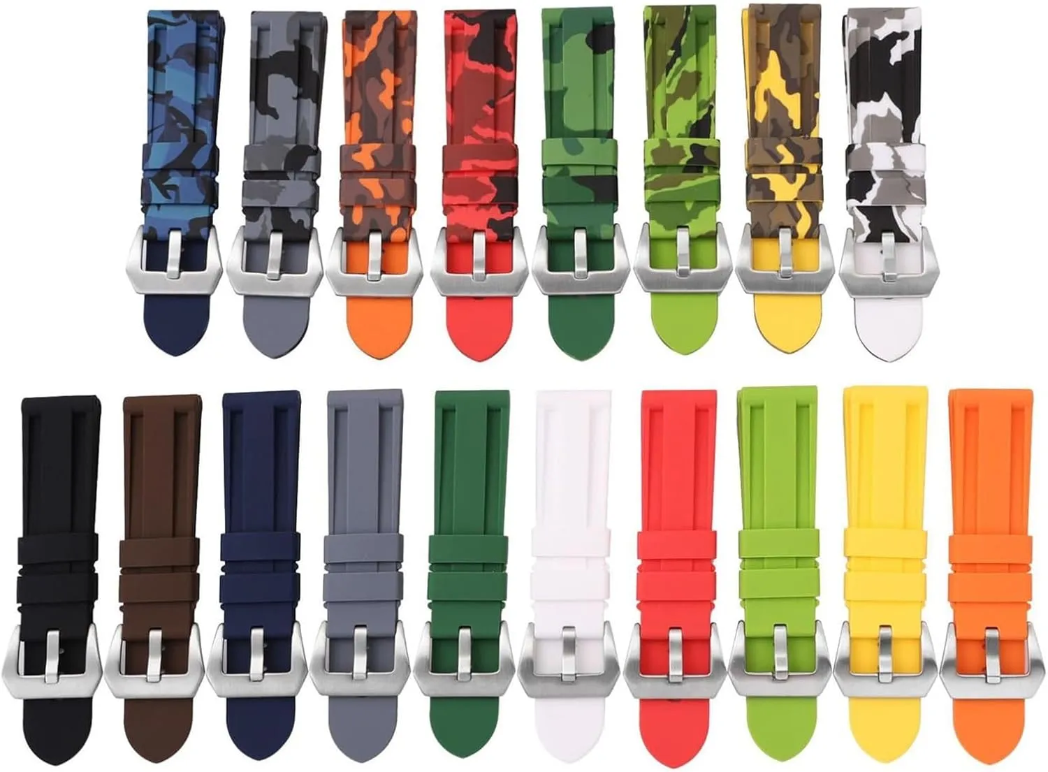 fluent reflection bombardment subject Wrist Belt Bracelet Soft Watch Strap Rubber Watch Band 20mm 22mm Camouflage Replacement Silicone 