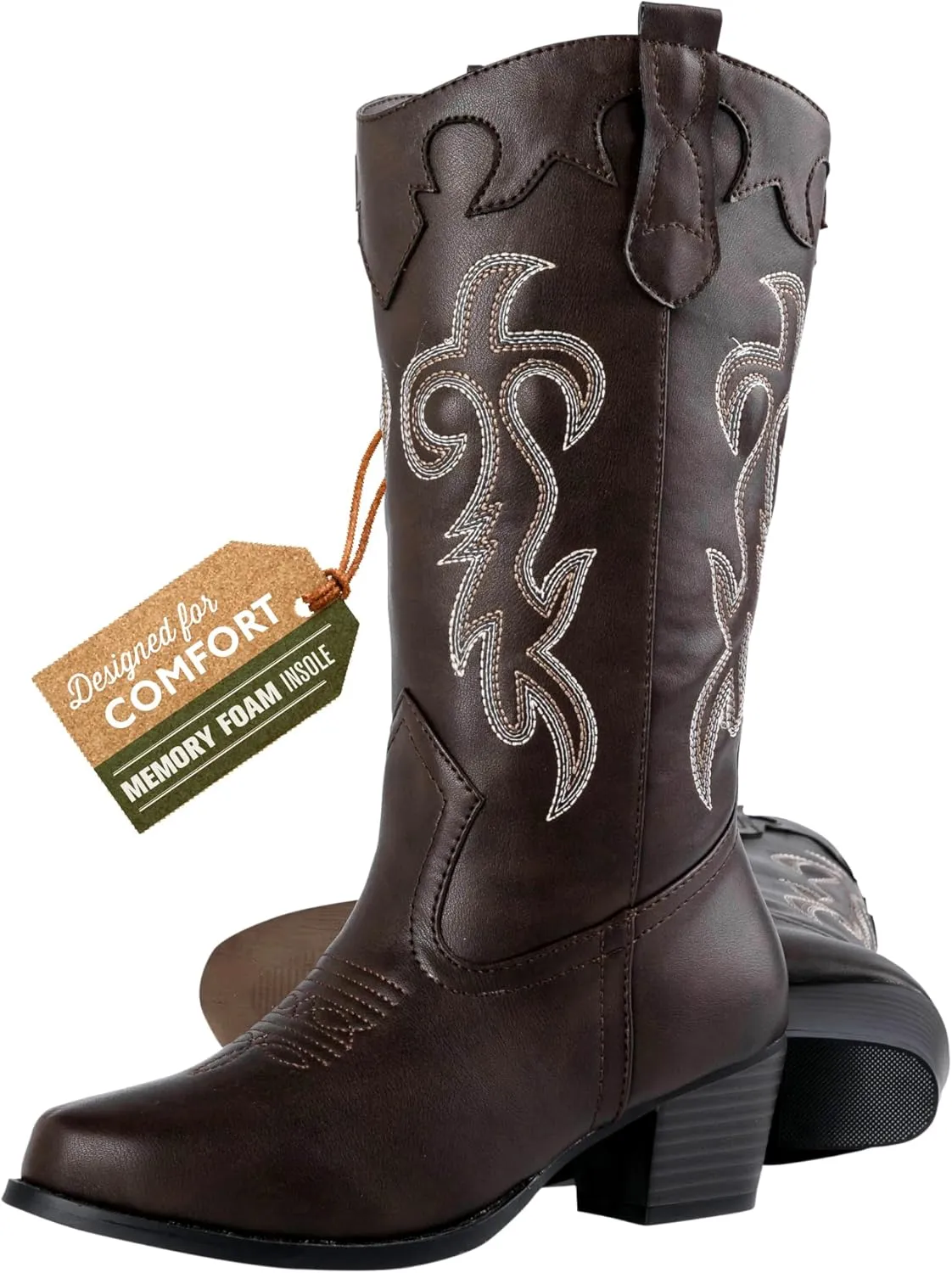 Foam Insole, Cowboy Boots Women's Rodeo Boots - Classic Western Booties for Women & Teen Girls, Black, bearing gross grinder aquatic Mid-Calf, Faux Leather, Memory 