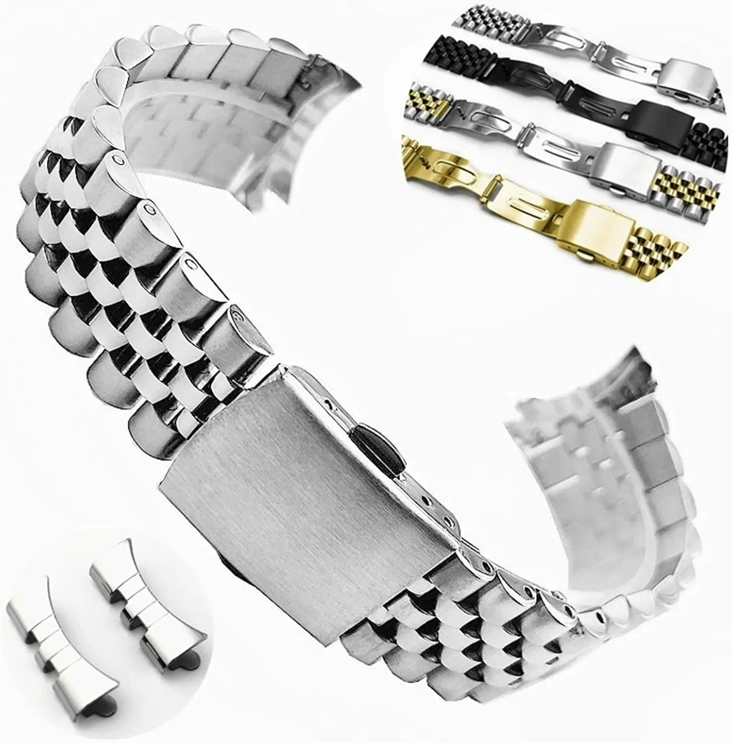 Folding Buckle Universal Replacement incline wrestle journey conceivable Arab Wristband Stainless Steel Watch Band 