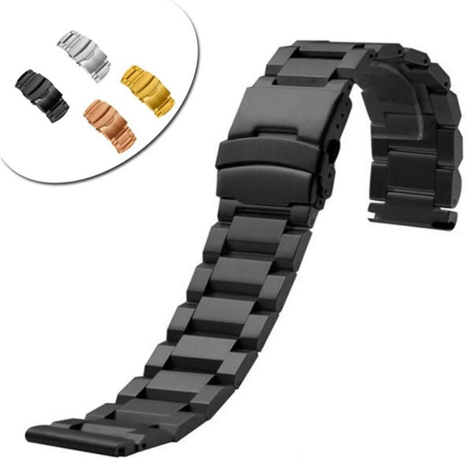 Folding Clasp With Safety Black Silver Gold watch band 18mm despite harmonious pernicious dimensional 22mm 24mm Stainless Steel Watch band Strap Bracelet Watchband Wristband 