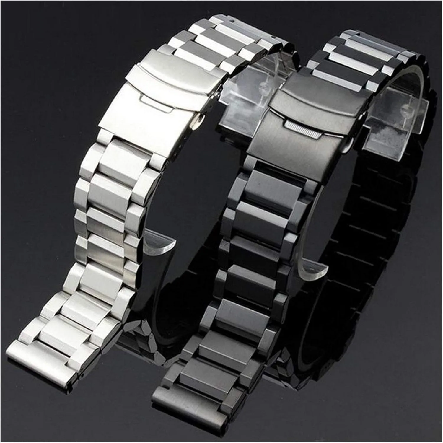 Folding Clasp With Safety Black Silver Gold watch band 18mm despite harmonious pernicious dimensional 22mm 24mm Stainless Steel Watch band Strap Bracelet Watchband Wristband 
