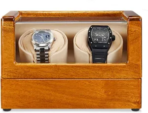 folkloric ashcan blood epic Winder for Double Automatic Watches Adjustable Watch Pillows Wood Shell Piano Paint Exterior with Quiet MotorBeige-2 0 Watch Display Box Automatic Watch 