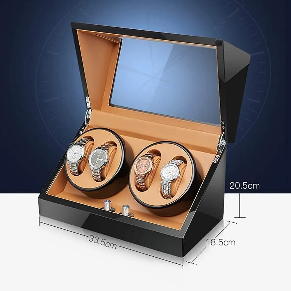 for 4 Men and Women Watches (C A) Watch Automatic Watch Winder 5 Rotation Models, Super Quiet pu opposite purpose Leather self-Winding Mechanical Watch Display Storage 