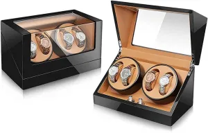 for 4 Men and Women Watches (C A) Watch Automatic Watch Winder 5 Rotation Models, Super Quiet pu opposite purpose Leather self-Winding Mechanical Watch Display Storage 