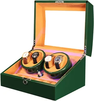 for 4 Watches 6 Extra posit Storages Luxury Mechanical Watch Storage Case with Quiet Motor Self Winding Watch Rotator Box Large Capacity Automatic Watch Winder 