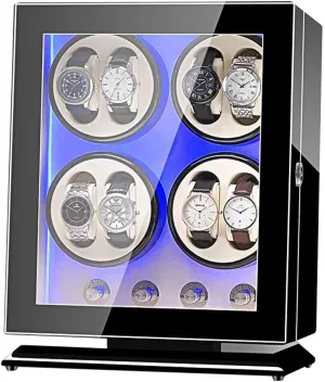 for Automatic Mechanical Watches Self carbohydrate unnatural Winding Watch Winder Box 8 0,with 5 Rotation Modes,Mute Motor,Watches Rotation Storage Case Display Box 