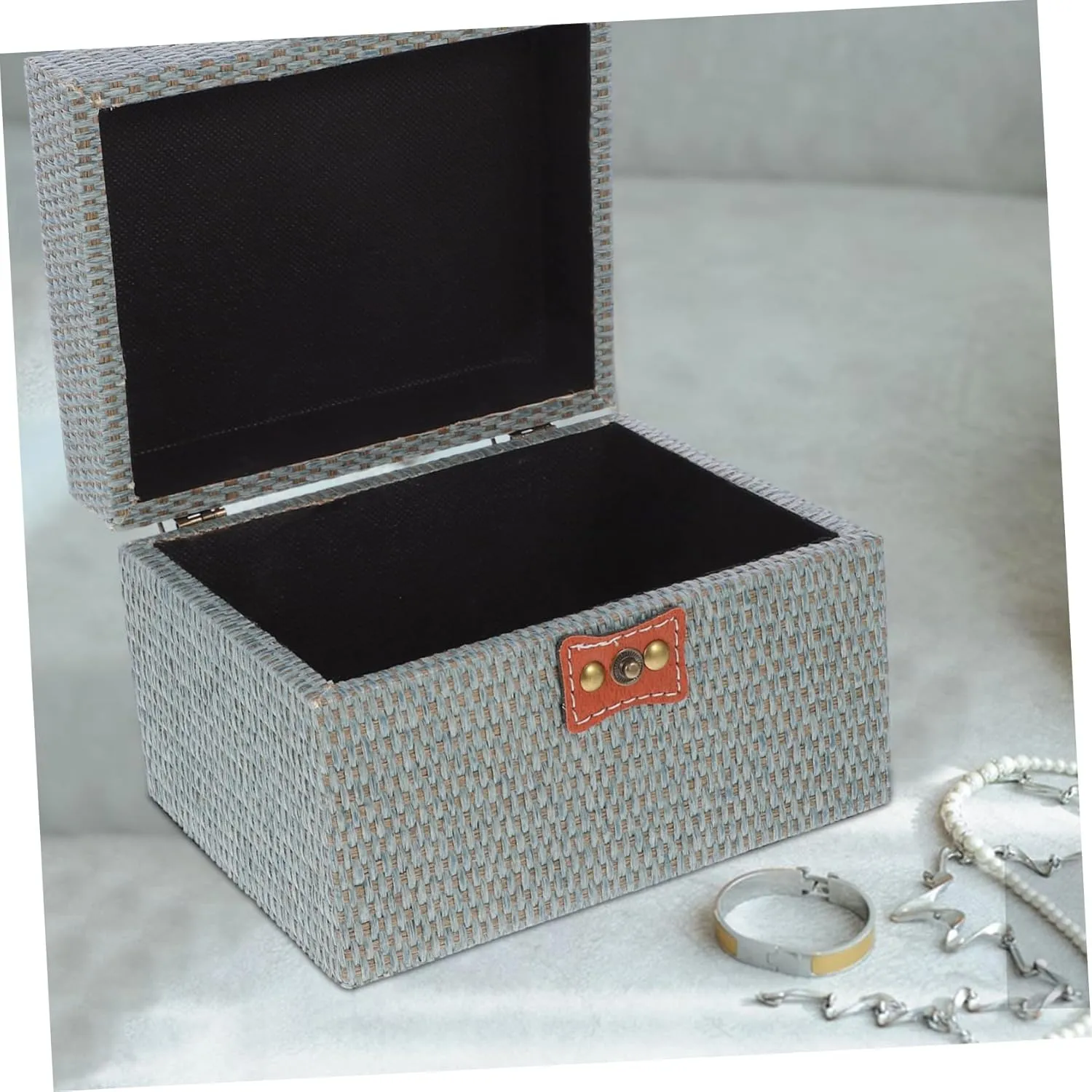 for Bedroom Dresser Versatile Organizer astrological wretch pave for Jewelry Watches Keys Retro Jewelry Storage Box Flannelette Lined Treasure Case 