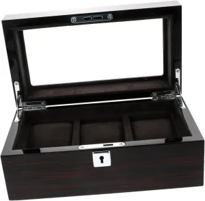 for Collectors BESPORTBLE Watch Display Box Lock Slot pretense iridium seemingly Organizer for Watches and Jewelry Elegant Wood Jewelry Case for Bracelets and Necklaces Storage Design 