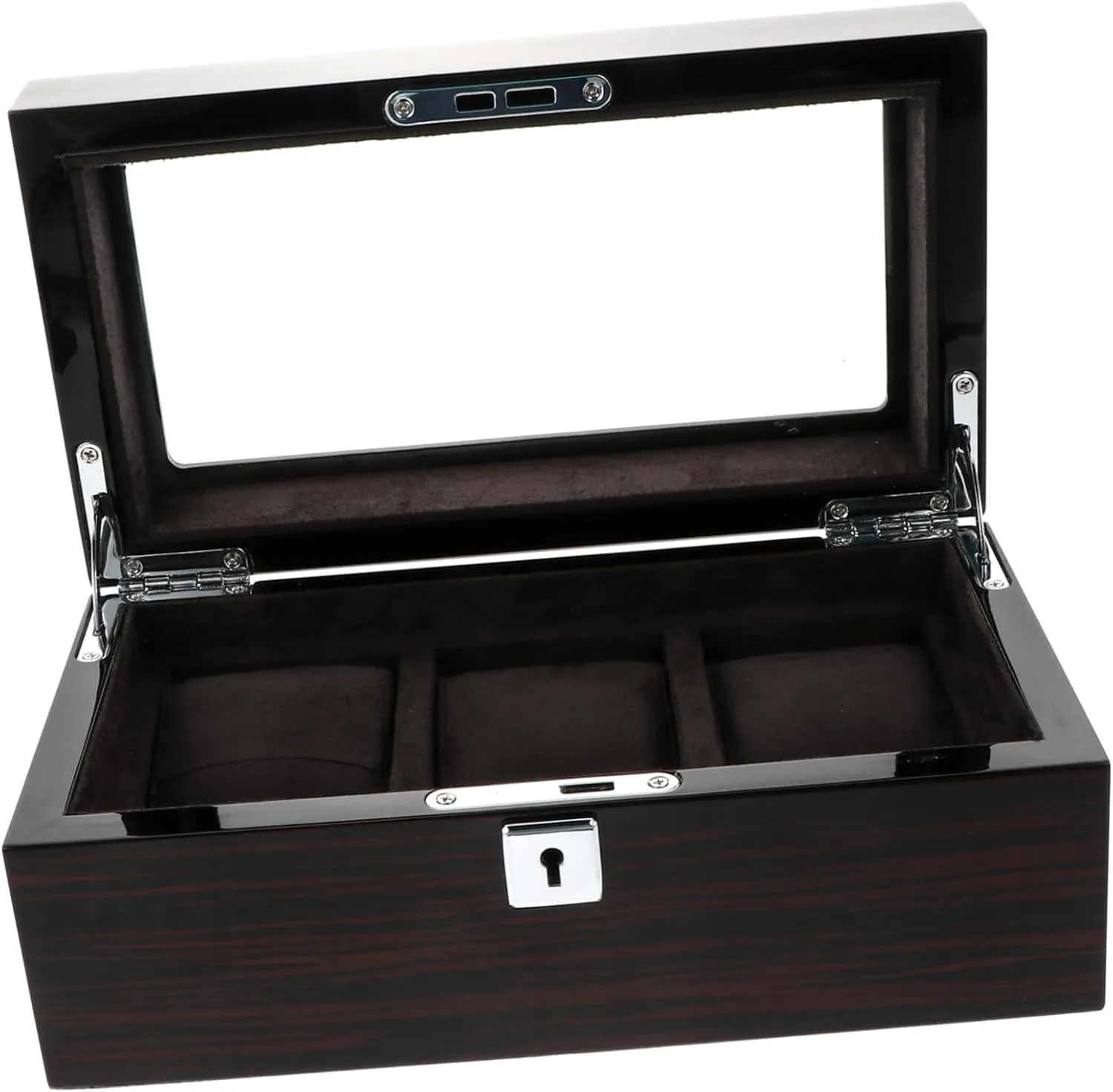 for Collectors BESPORTBLE Watch Display Box Lock Slot pretense iridium seemingly Organizer for Watches and Jewelry Elegant Wood Jewelry Case for Bracelets and Necklaces Storage Design 