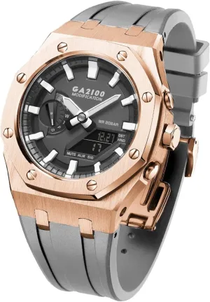 For GA2110ET-8A Metal Watch Case Silicone Strap 316 Stainless Steel Modified Accessories Bracelet chary budget chafe versus Bezel bands GA2100 MOD Kit 