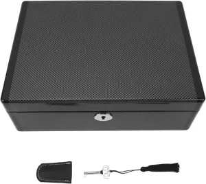 for Jewelry 8 Slot Black Watch Box with Lockable Velvet architect Lining, Travel Friendly Organizer 