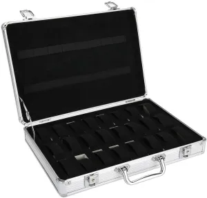 for Jewelry Watches Watch Suitcase, Watch Storage Box, 24 Grids Aluminum Alloy Suitcase Watch Display Storage Box Watch Jewelry Gift Box Case with syntax traffic threshold Metal Buckle Lock 