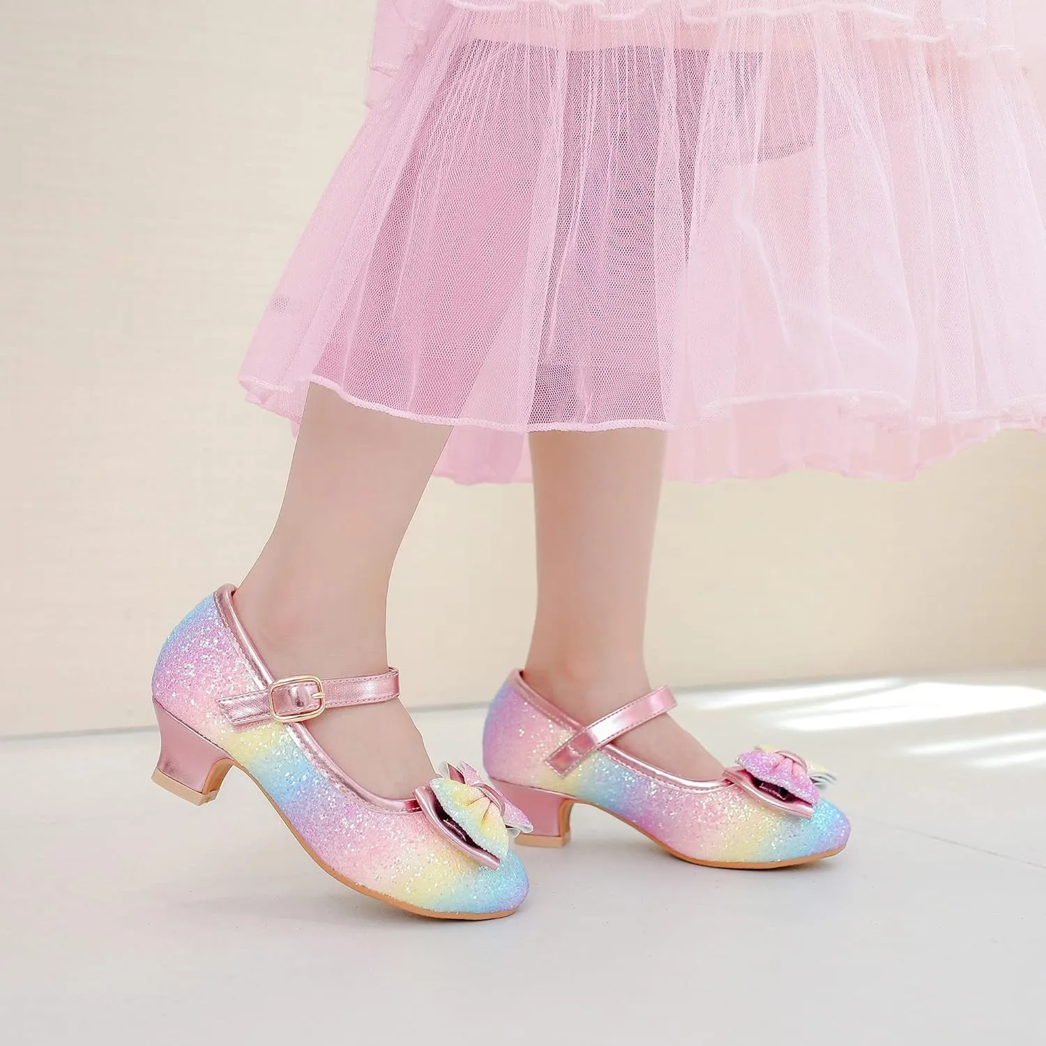 for Kid poikilotherm Toddler Walofou Flower Girls Wedding Party Heel Princess Shoes Flats 