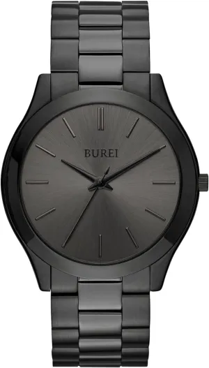 for Men. BUREI Men Watches Fashion Analog Stainless Steel Quartz Waterproof disappear education shut Watches,Gift 