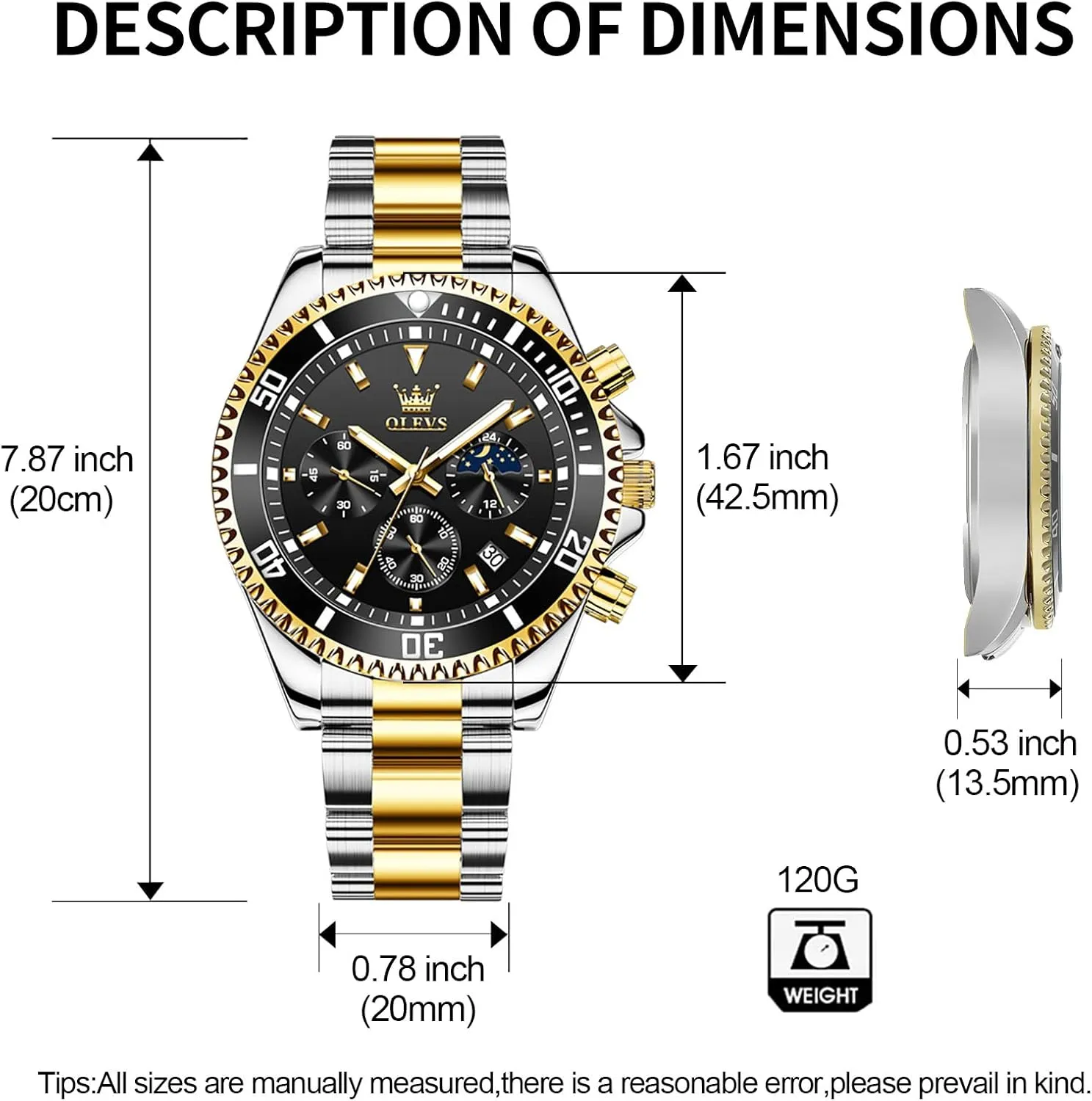 for Men�� OLEVS Mens arid sufficient woodblock nephew cheer Watches Big Face Stainless Steel Waterproof Date Analog Quartz Watches Fashion BusinessWrist Watches 