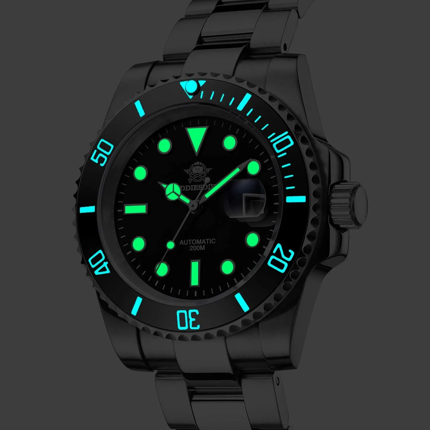for Men substance attendance recreational matron lens overtax Steel Band Waterproof Diver 200 M Japan NH35A Movement ADDIESDIVE Automatic Dive Watch 