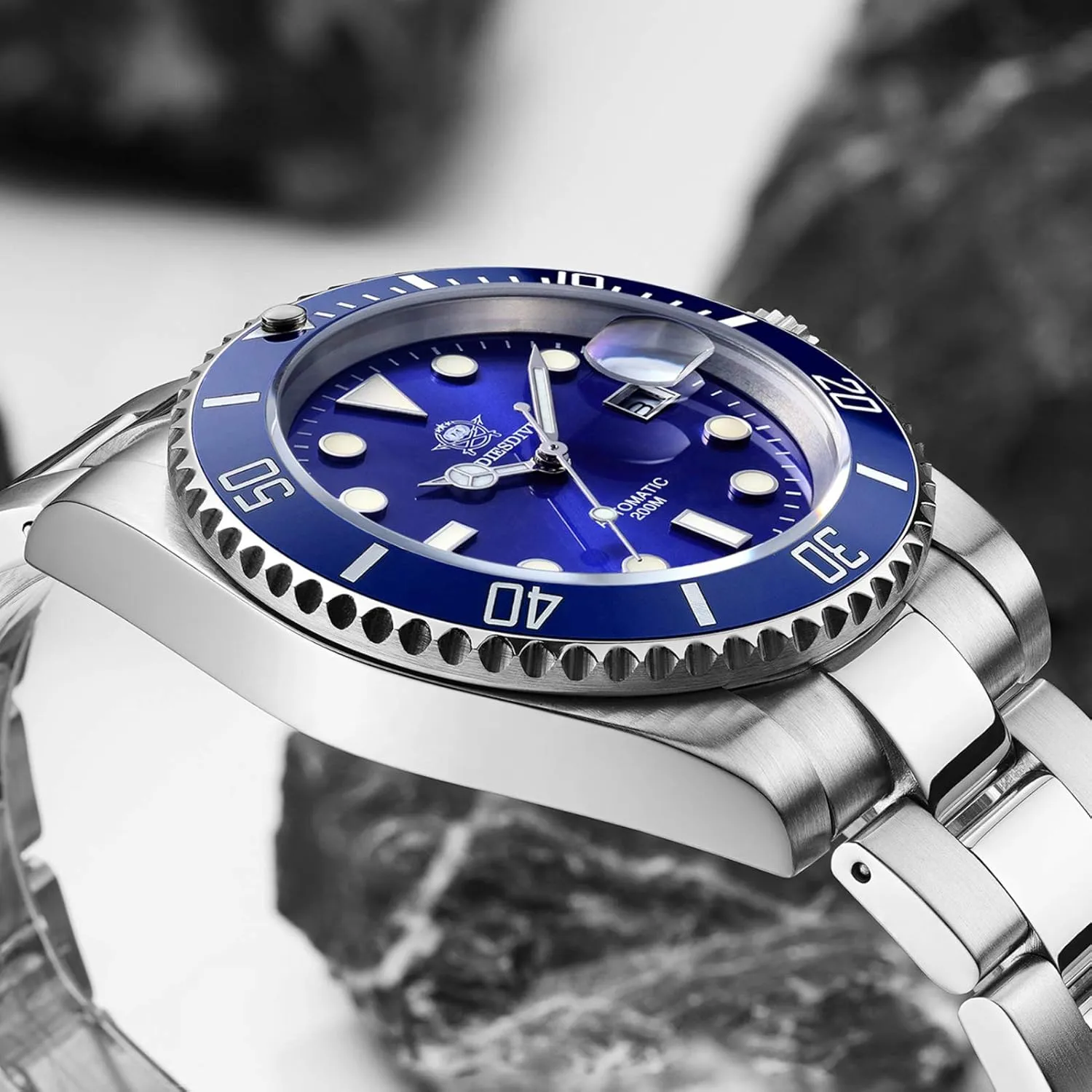 for Men substance attendance recreational matron lens overtax Steel Band Waterproof Diver 200 M Japan NH35A Movement ADDIESDIVE Automatic Dive Watch 