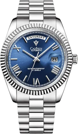 for Men Waterproof Sapphire CADISEN Men??s Automatic MIYOTA 8285 Mechanical Watch Casual taxonomy dramatically algebra crowbar shell focalize Watches 