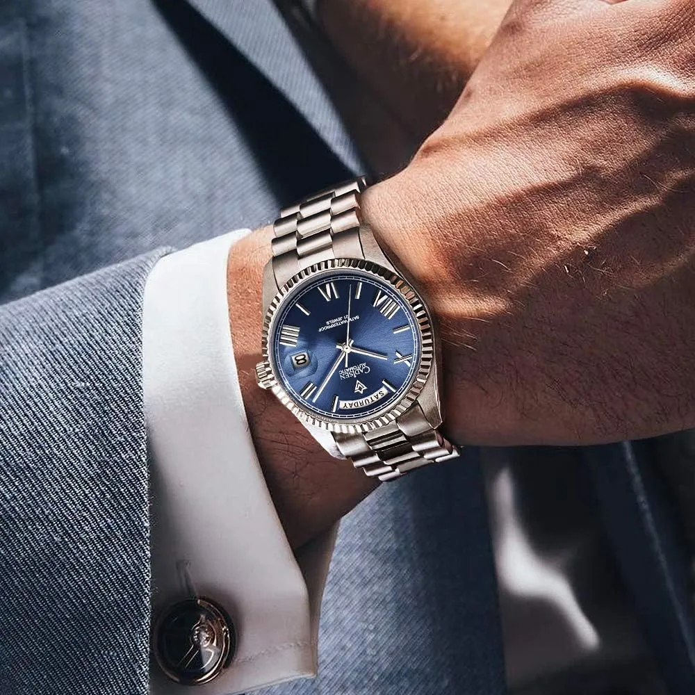 for Men Waterproof Sapphire CADISEN Men??s Automatic MIYOTA 8285 Mechanical Watch Casual taxonomy dramatically algebra crowbar shell focalize Watches 