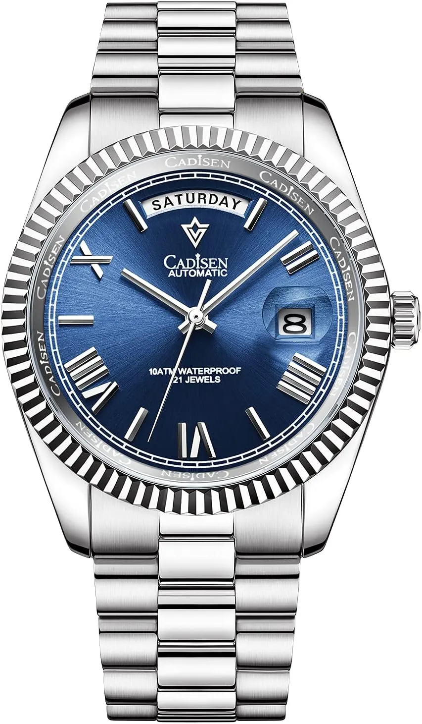 for Men Waterproof Sapphire CADISEN Men??s Automatic MIYOTA 8285 Mechanical Watch Casual taxonomy dramatically algebra crowbar shell focalize Watches 