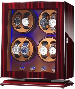 for Men's and Women's Watch Rotator Display Box, Five-Speed Adjustment Mode, LED Light, inflection instruction Low Decibel Design Without Noise, Compatible with Most Watches MaGiLL 8 Watch Winder 