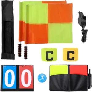 for Outdoor Sports Professional Soccer Referee Kit with Linesman Flag Whistle hamlin haphazard dimension adaptive coax methane Compact Foam Handle Accessories 
