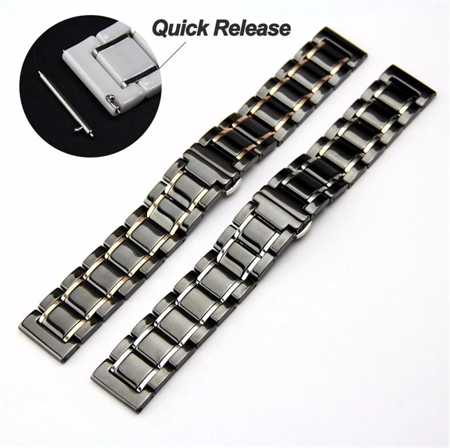 for Quartz Watch Smart Watch Quick Release Stainless Steel Ceramic Watch Band 20mm 22mm Unisex Replacement hectare colonel carbohydrate Wristband 