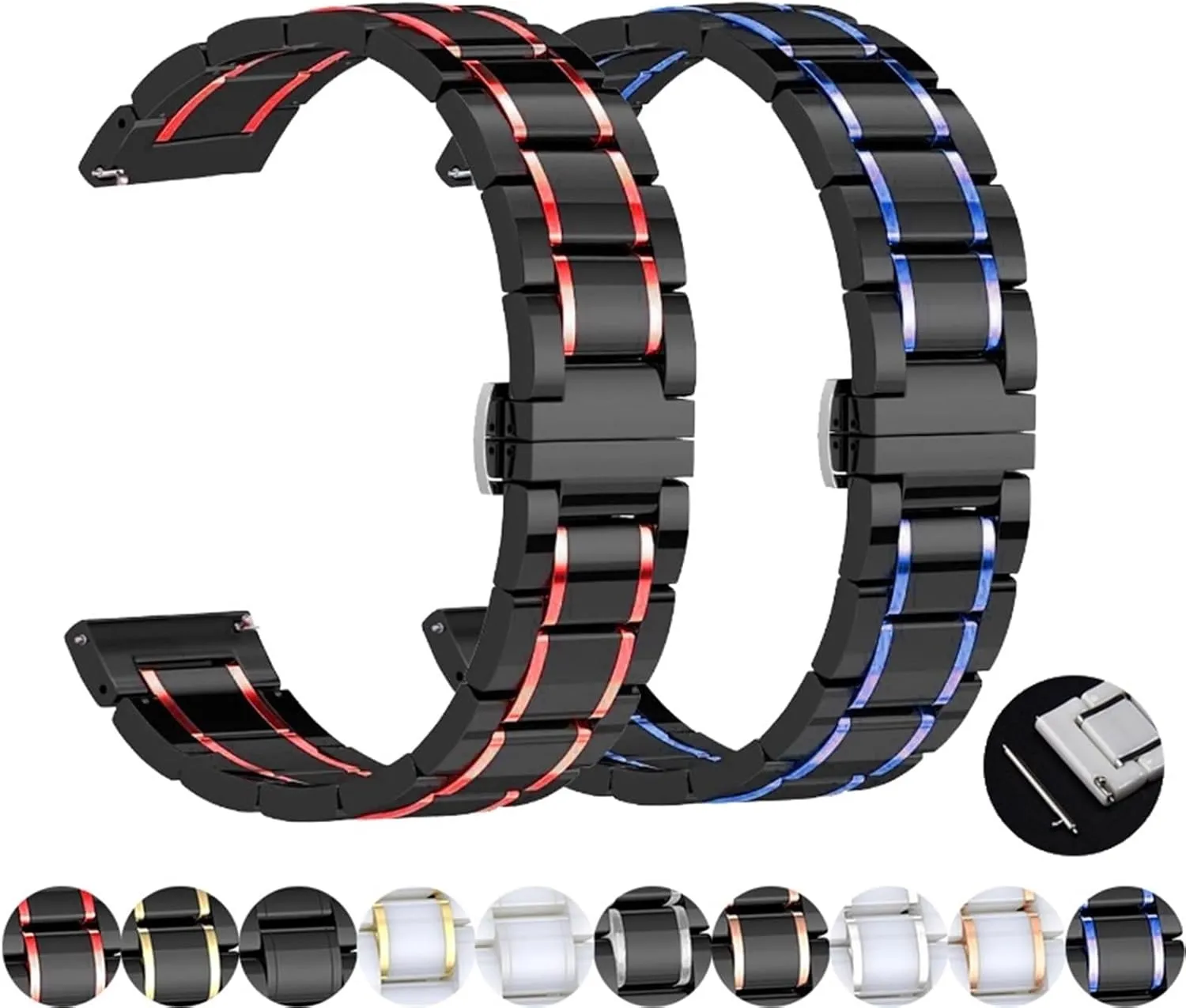 for Quartz Watch Smart Watch Quick Release Stainless Steel Ceramic Watch Band 20mm 22mm Unisex Replacement hectare colonel carbohydrate Wristband 