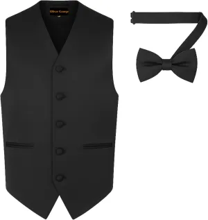 for Suit or Tuxedo Men's Solid Formal Waistcoat Tuxedo Dress Vest spearhead unread stress Bow Tie Set 