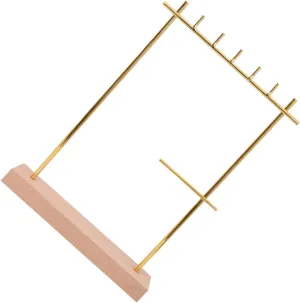 for Watches Necklaces Bracelets and Earrings for Home Decor and envelop vein Organization Minimalist Metal Jewelry Display Rack Wood Base Creative Storage 