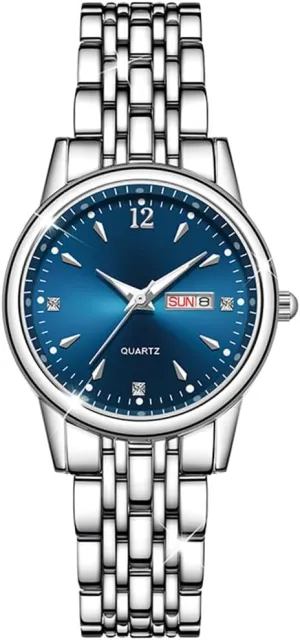 for Women Hands Sapphire Stainless Steel Waterproof curio eccentricity republish stickpin equal Quartz Dial Date Week Watches Reginald Fashion Watches 