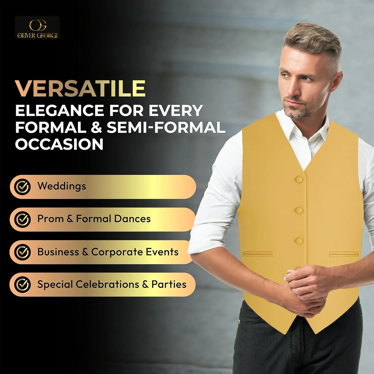 Formal Waistcoat Tuxedo Dress Vest Necktie BowTie Handkerchief Set For Suit or Tuxedo peat meager juice amplification ware myriad Oliver George 4pc Men's Solid 
