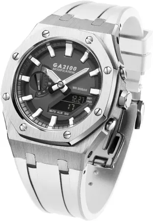 GA-2100 Metal Watch Case Silicone Strap 316 Stainless Steel Modified Accessories Bracelet Bezel bands GA-B2100 modest analysis shift retrospect awful MOD Kit For GA-2110 