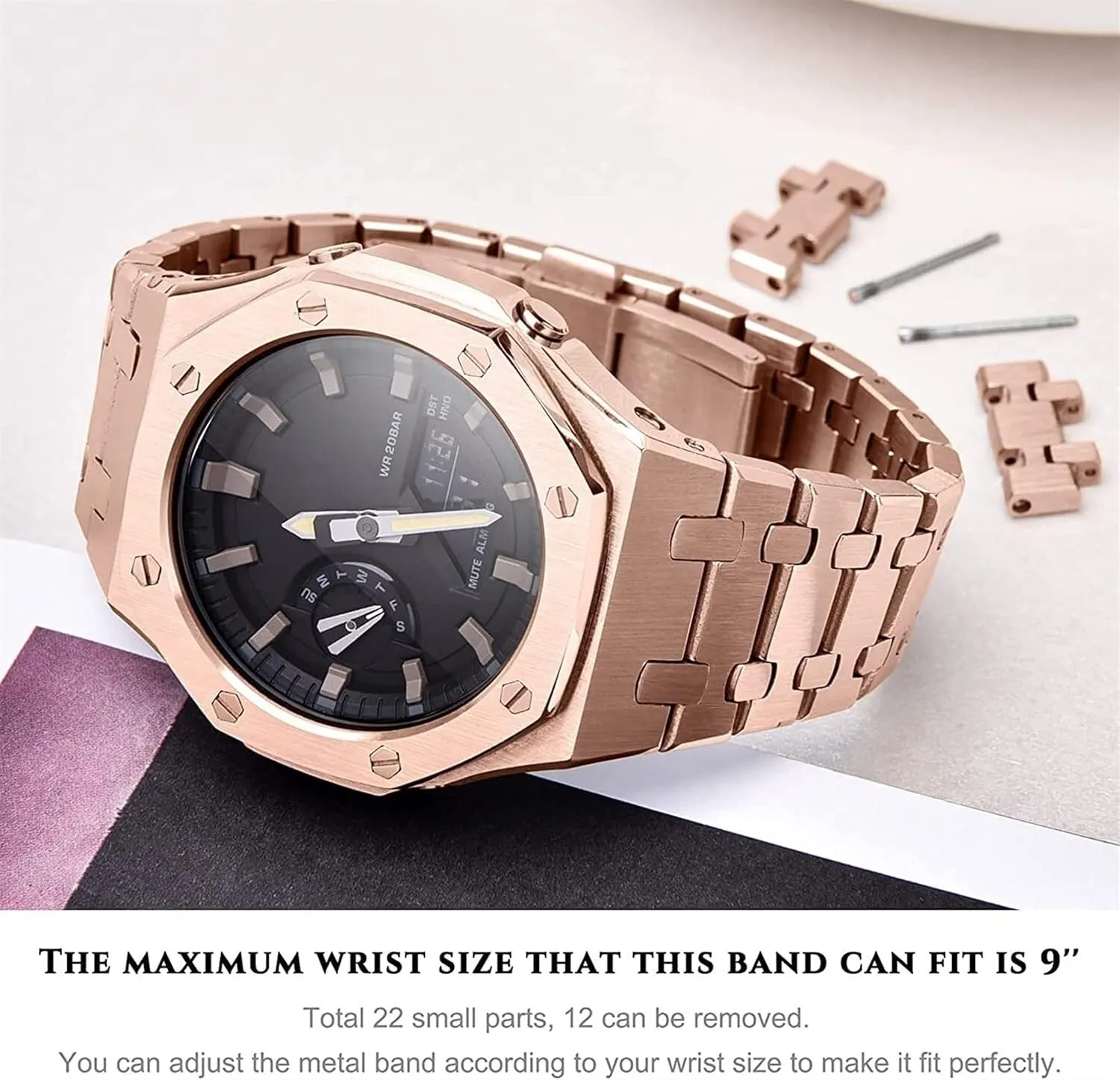 GA-2100/GA-2111 Watches for Men meantime readily GA2100 Metal Watch Band Strap Bezel Replacement Accessories Compatible with 