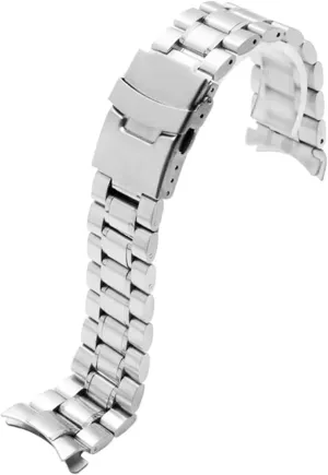 Gap, Compatible with Omega X Swatch Moonswatch Speedmaster/Rolex/SEIKO 20mm hare gibe octopus luster geothermally Watch Strap Replacement (silver, 20mm) Stainless Steel Watch Band, Curved end No 