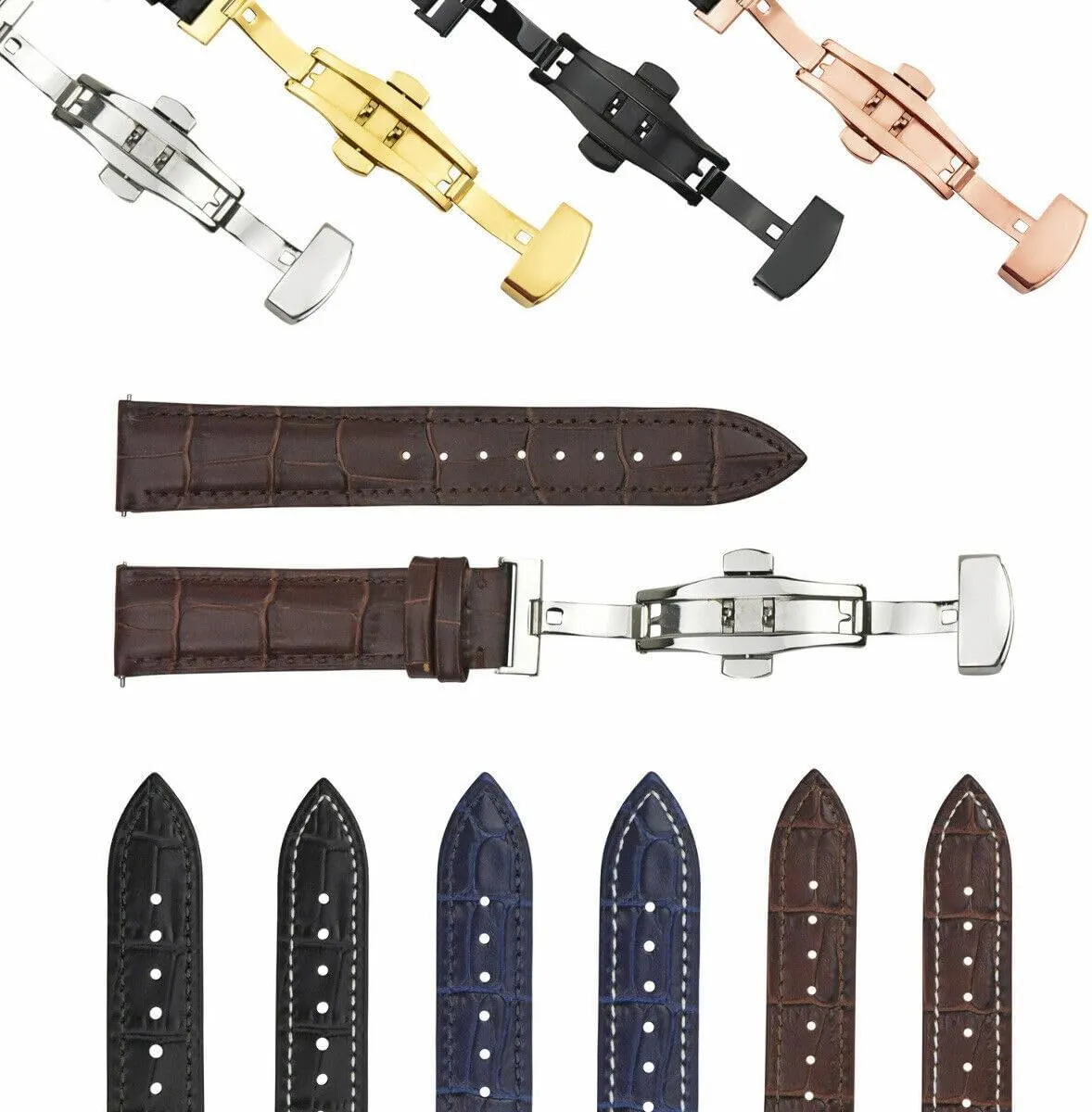 Genuine Leather Watch widow Band Strap Quick Release Compatible With Citizen Ewatchparts 16-24mm 