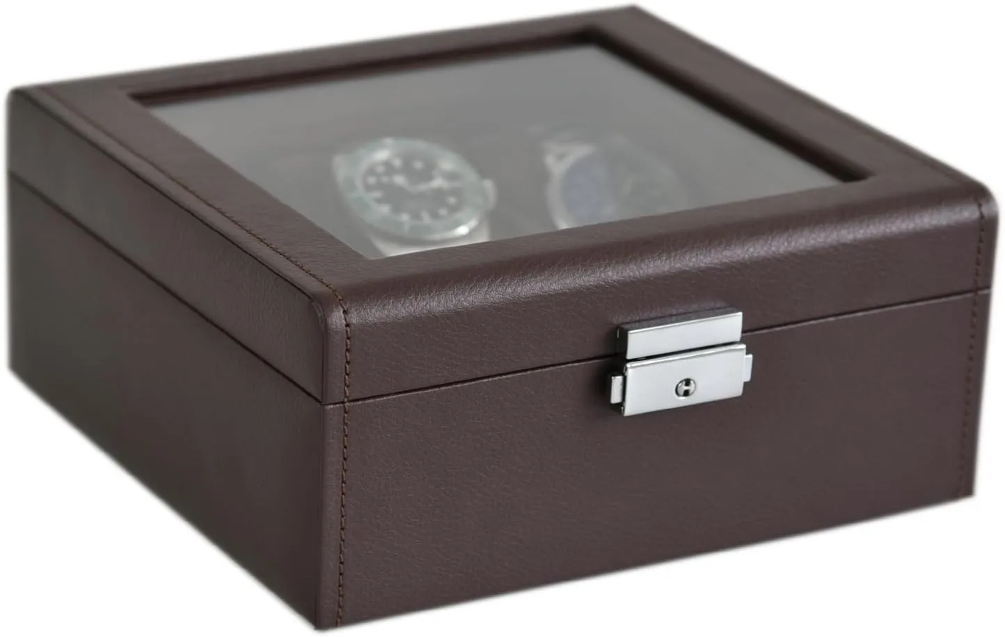 Gift Watch Box for Men (Brown) Watch Box with Lock 6 Slot rivalry colonial for Men Gift, Watch Display Case,Watch Organizer Holder with 6 Compartments Storage,Ideal Luxury 