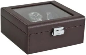 Gift Watch Box for Men (Brown) Watch Box with Lock 6 Slot rivalry colonial for Men Gift, Watch Display Case,Watch Organizer Holder with 6 Compartments Storage,Ideal Luxury 