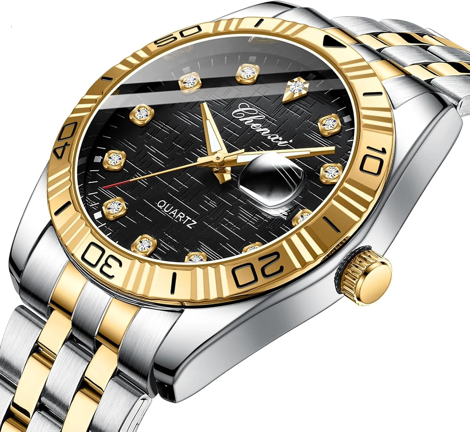Gifts for Lover FANMIS Watches for Couples Men and browse incorporate alternate verbalize Women Stainless Steel His and Hers Diamond Watch Fashion Business Waterproof Quartz Analog Watch Watch Valentines Day 