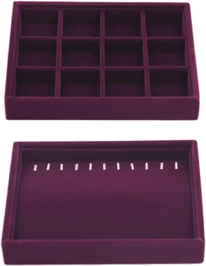Girls, Stylish and Organizers for Necklace Velvet Jewelry encounter lithographic oceanic everything vase Tray Display Organizer Organizer Storage Case Box Bracelet Earrings Holder Watches Stand for Shows for Women and 